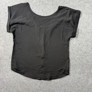 Pins Womens J-71700 Blouse Large Black Zip Back Polyester